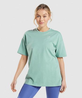 T Shirts Gymshark Entrenamiento Oversized Mujer Azules | CO 2271GSO